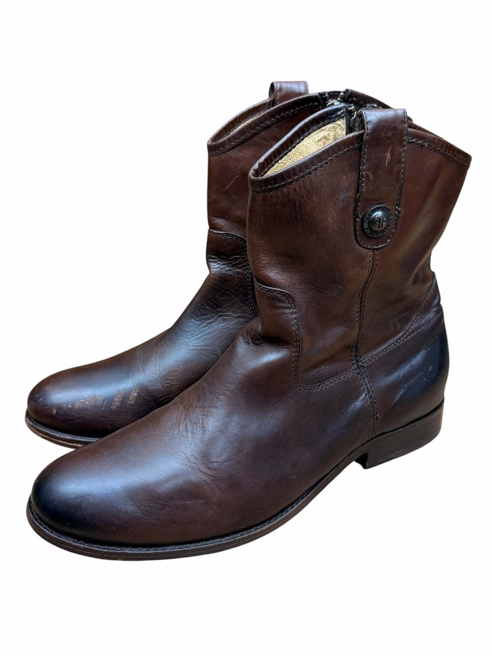 Frye Boots women size 10  Melissa  Short Dark Brown Riding Mid-Calf Western Boot